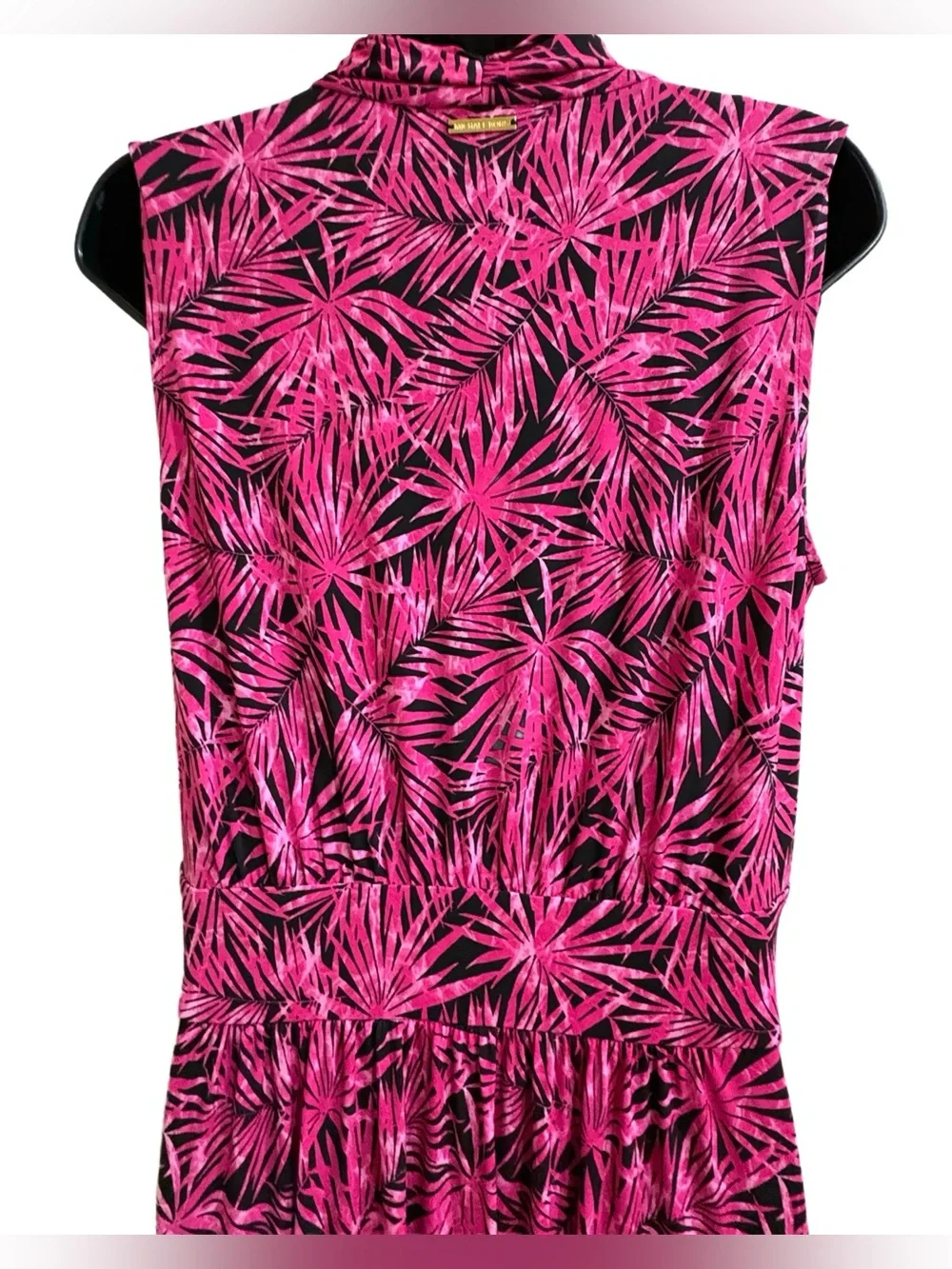 Michael Kors Sleeveless Pink Palm-Print Maxi Dress